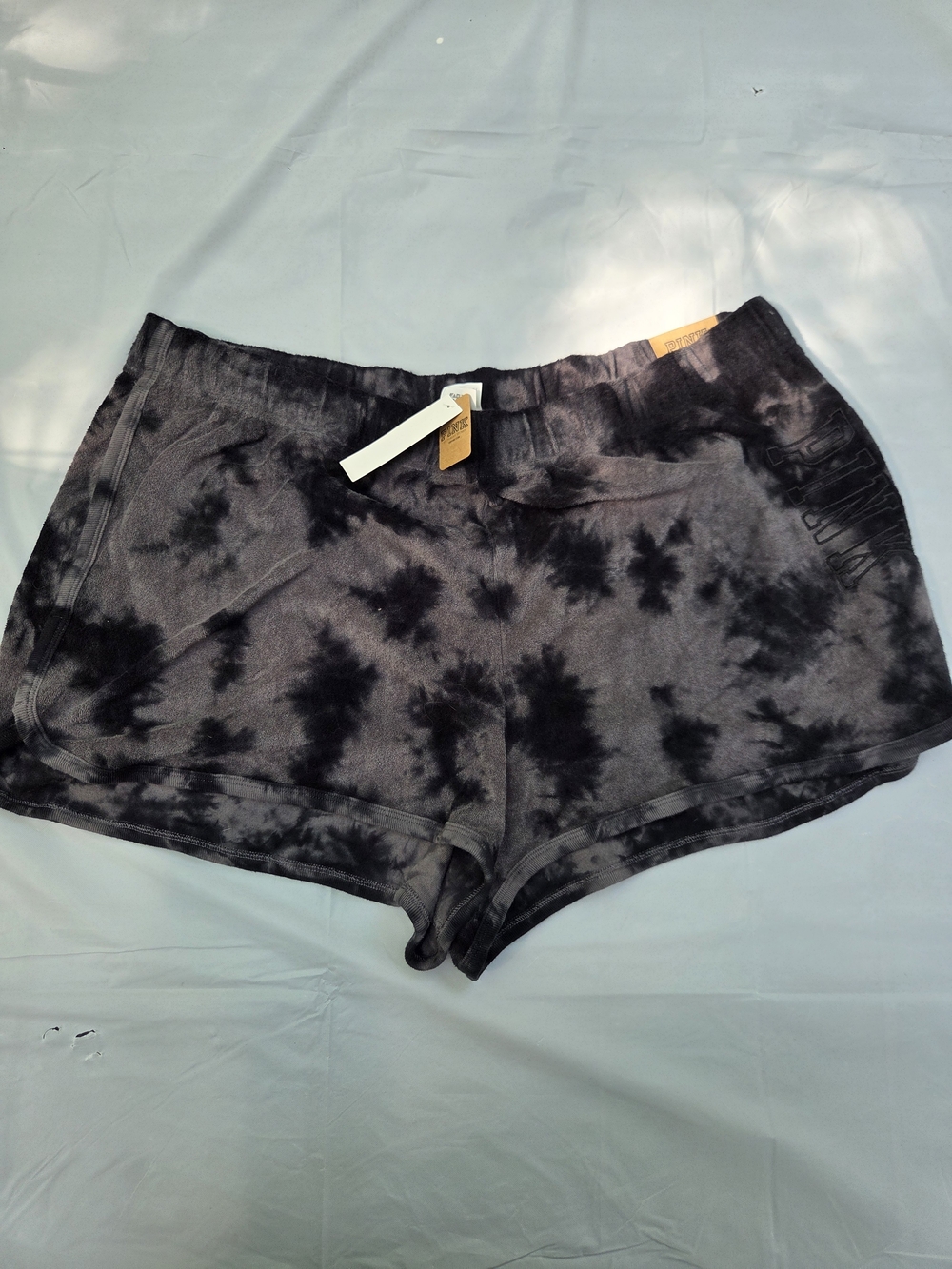 Tie-Dye Black Athletic Lounge Shorts for Women